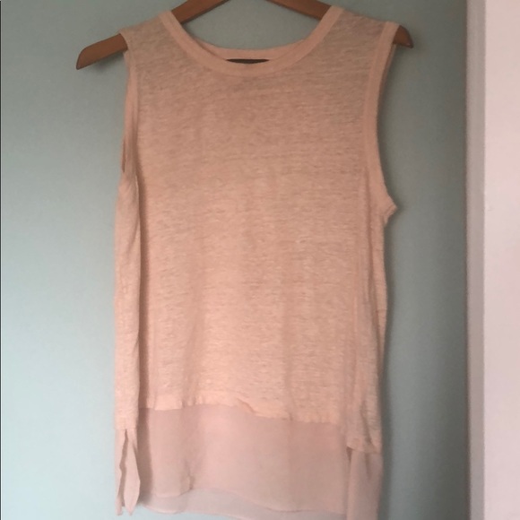 Summer sheer dusty pink linen top - Picture 1 of 4